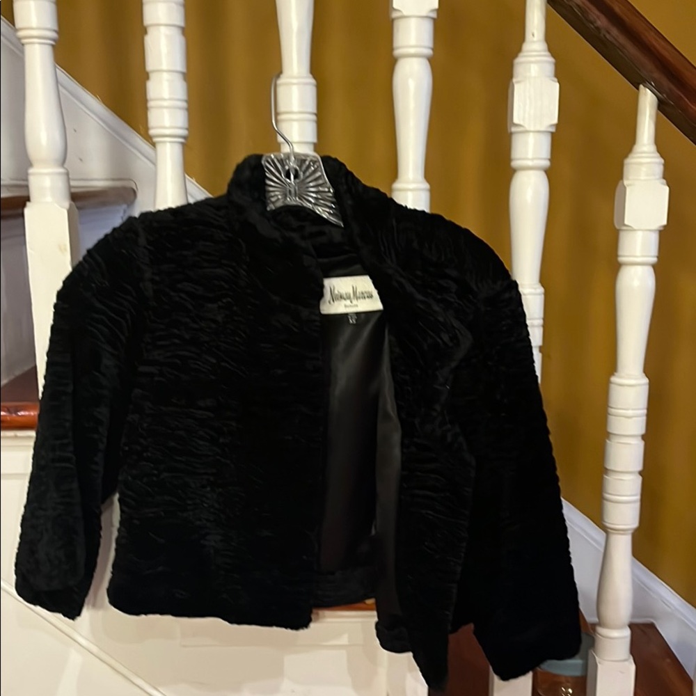 Neiman Marcus Black Teddy Jacket for Cozy Layering